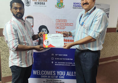 Search Foundation and Nav Jeevan Kendra Organise Successful Blood Donation Camp at St. Xavier’s School, Nevta